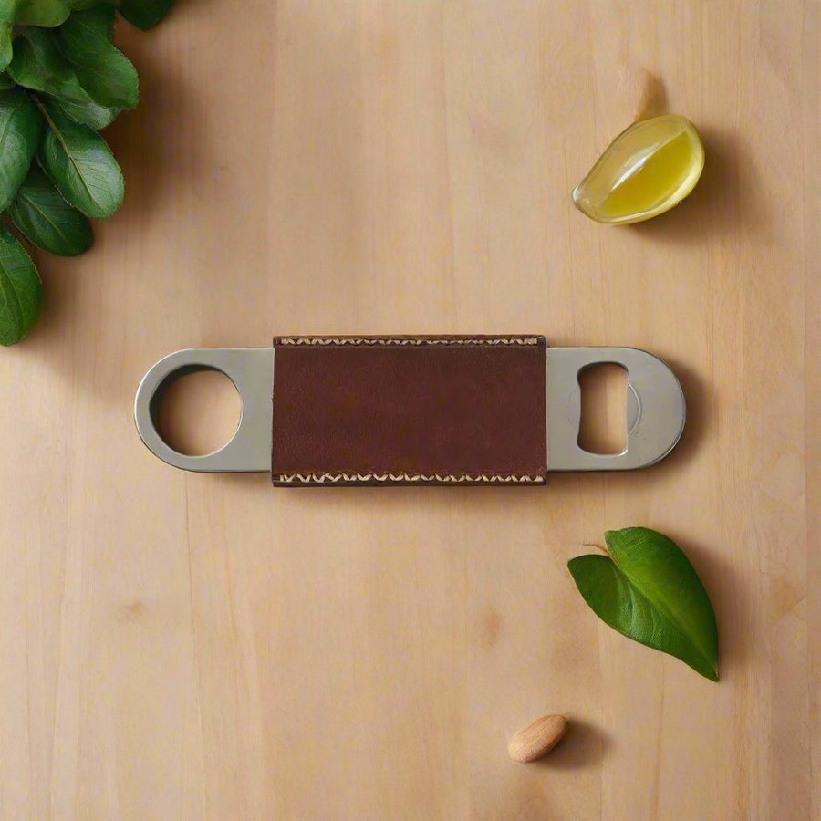 Brown Natural Leather Bottle Opener | Bar Accessories | Bar | | Barwares | Bottle Openers | Leather Home Goods | Leather Cooler | Leather Tray | Bartender | Bartender Accessories | Bati Leather Goods