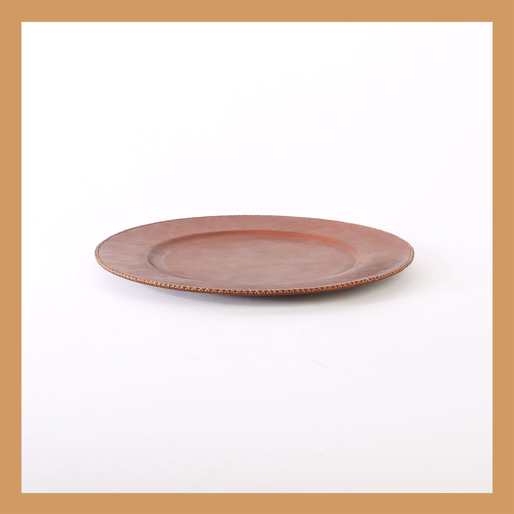 Natural Brown Leather Charger Plate | Leather Tray | Leather Charger | Leather Valet | Mens Valet | Restaurant Charger | Leather Dinner Plate | Leather Furniture | Leather Lamp | Leather Candle | Leather Vase | Bati Leather Goods