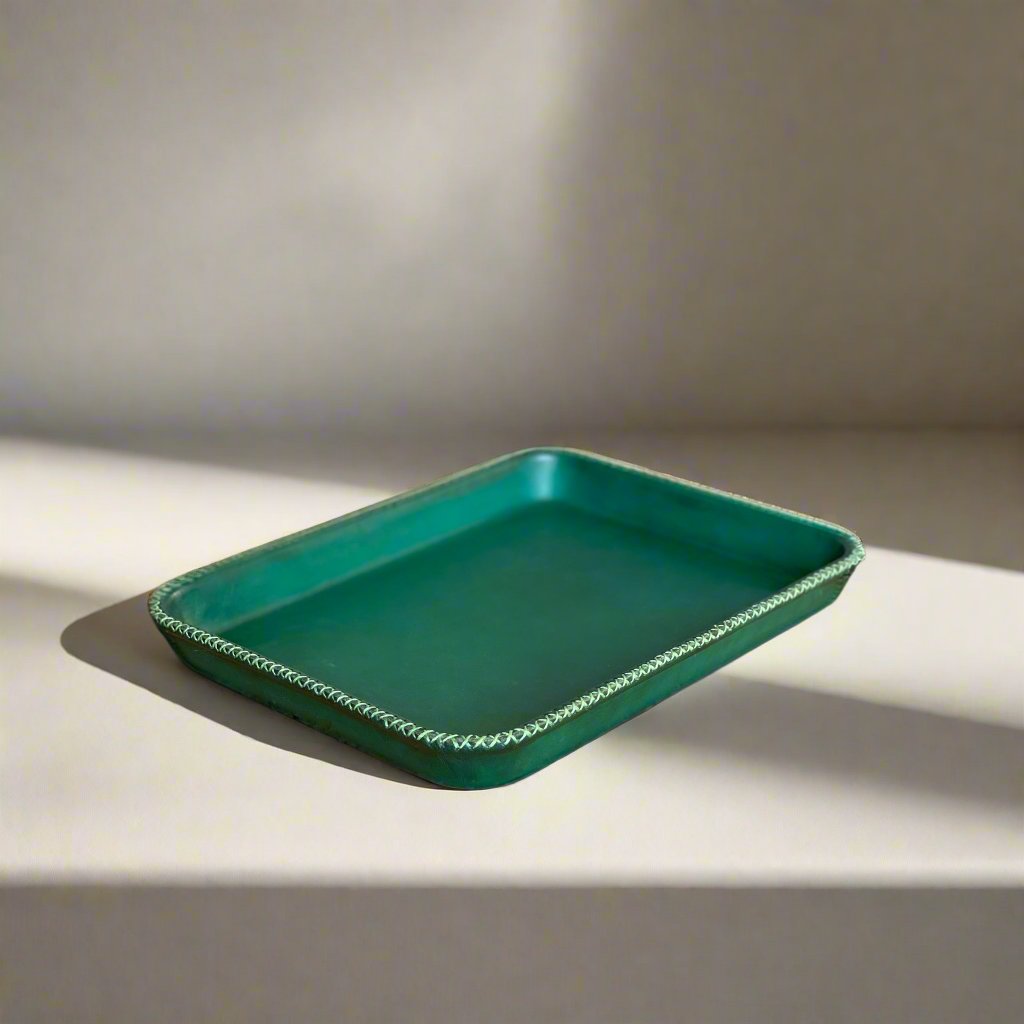 Teal Leather Tray | Leather Valet Tray, Home Decor, Leather Accessories, Leather Box, Leather Serving Tray, Bati | Tan Leather Tray | Leather Valet Tray, Home Decor, Leather Accessories, Leather Box, Leather Serving Tray | Bati Leather Goods