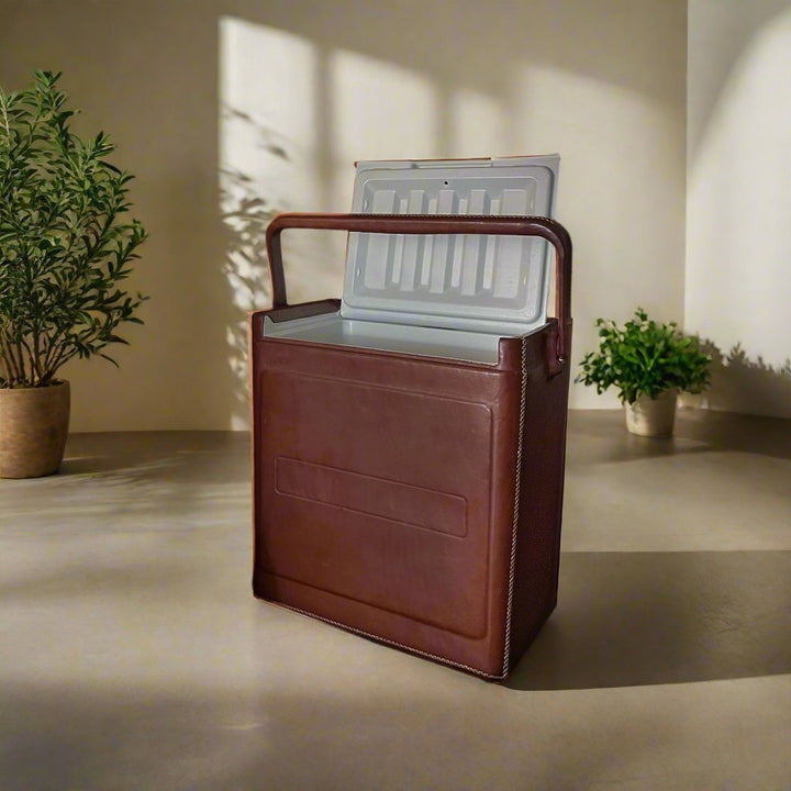 Brown Leather Cooler | Leather Coolers | | Pitcher | Leather Vase | Leather Home Goods | Home Goods | Home and Garden | Interior Design | Leather Tablewares | Leather Barwares | Leather Accessories | Leather Furniture | Bati Leather Goods
