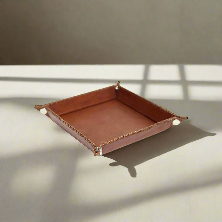Bati | Leather Catch All Tray | Leather Home Goods | Leather Trays | Leather Housewares | Home Decor | Interior Design | Bati Handmade Leather Goods from Paraguay