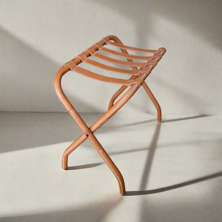 Folding Leather Luggage Rack | Leather Furniture | Leather Chair | Leather Luggage | Leather Accessories | Leather Trays | Bati Leather Goods