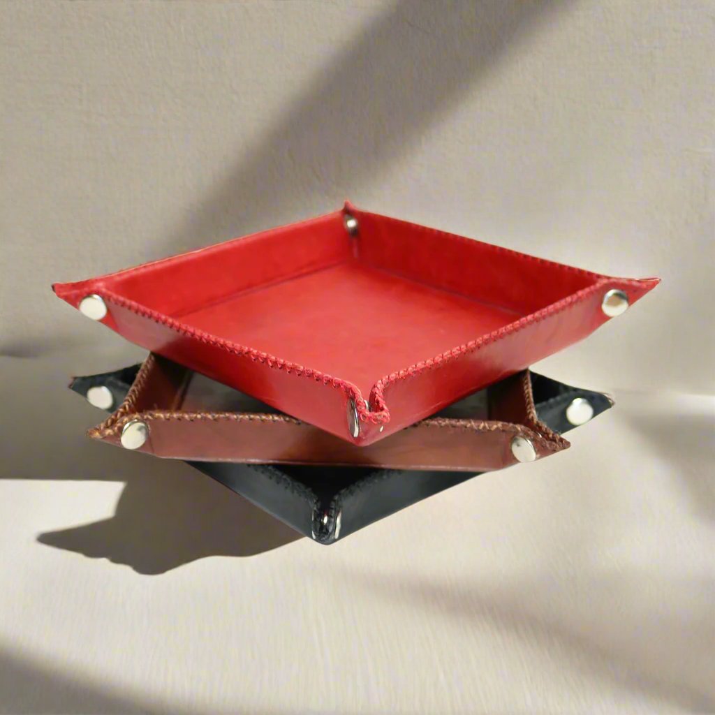 Bati |  Leather Catch All Tray | Leather Home Goods | Leather Trays | Leather Housewares | Home Decor | Interior Design | Bati Handmade Leather Goods from Paraguay