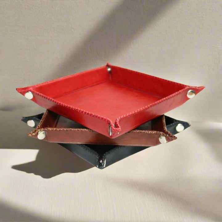 Bati |  Leather Catch All Tray | Leather Home Goods | Leather Trays | Leather Housewares | Home Decor | Interior Design | Bati Handmade Leather Goods from Paraguay