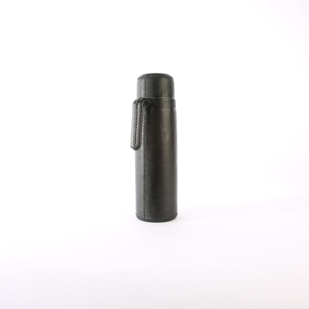 Black Leather Thermos | Leather Drinkwares | Leather Cooler | Leather Cup | Leather Tray | Outdoor Leather Accessories | Leather Flask | Bati Leather Goods