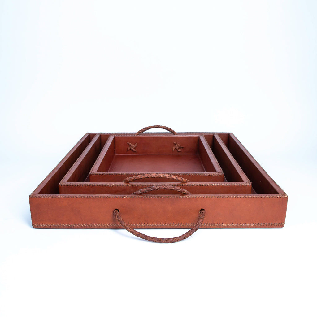 Bati | Home and Decor | Leather Trays | Leather Tray | Leather Wine Caddy, Leather Wine Carrier, Leather Wine Bag, Leather Accessories | Valet Tray | Leather Valet Tray
