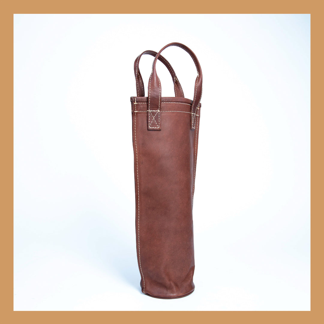 Leather Wine Caddy | Wine Bag |  Leather Accessories |  Bar |  Bartender |  Wine |  Wine Accessories |  Cocktail Shaker |  Bati Leather Goods