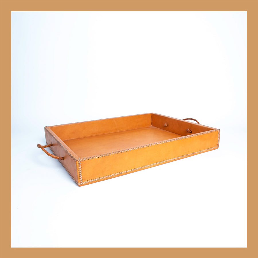 Tan Rectangle Leather Ottoman Tray | Leather Cedar Tray, Home Decor, Leather Accessories, Leather Box, Leather Serving Tray, Bati | Tan Leather Tray | Leather Valet Tray, Home Decor, Leather Accessories, Leather Box, Leather Serving Tray | Bati Leather Goods