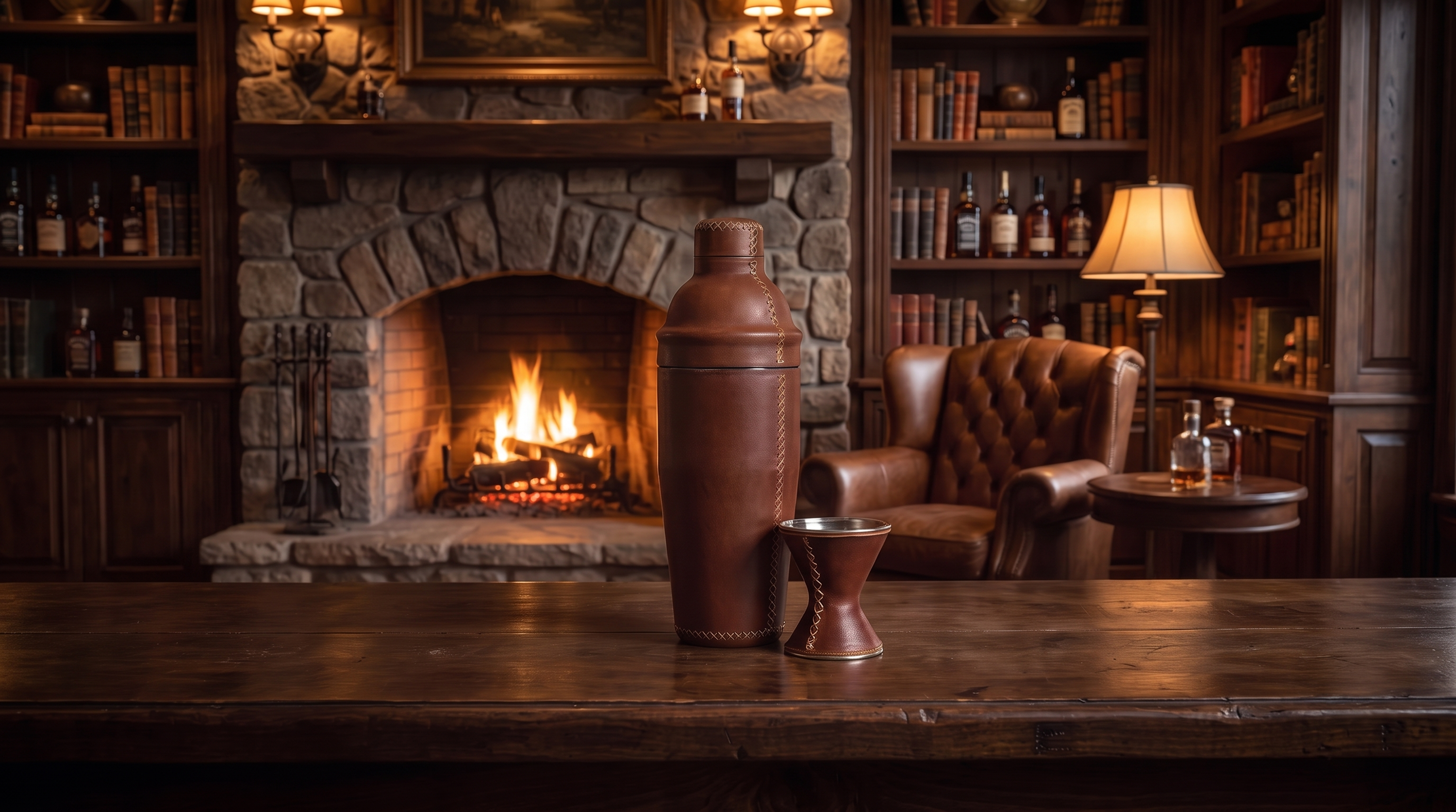 Natural Brown Leather Cocktail Shaker Set | Leather Cocktail Shaker and Jigger Bartender Set | Leather Bar Tools | Leather Wine Bag | Bar Accessories | Mens Gifts | Leather Wine Bag | Leather Bar Stools | Bartender Accessories | Cocktail Set | Home Store near me | Interior Design | Home Decor | Bati Leather Goods | Gifts for Men |  Best Gifts for Men
