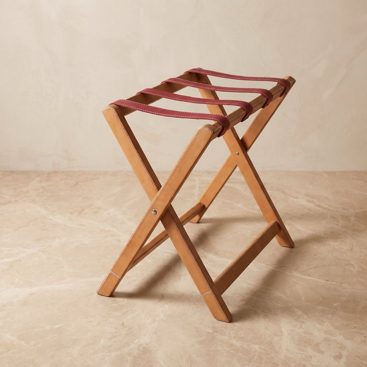 Natural Red Leather Luggage Rack | Best Luggage Racks | Leather Chair | Luggage Accessories | Hotel Accessories | Leather Furniture | Leather Bar Stool | Best Bar stool | Leather Suitcase | Leather Luggage | Leather Accessories | Best Gifts | Bati Leather Goods | Hotel Goods | Luxury Hotel Luggage Rack