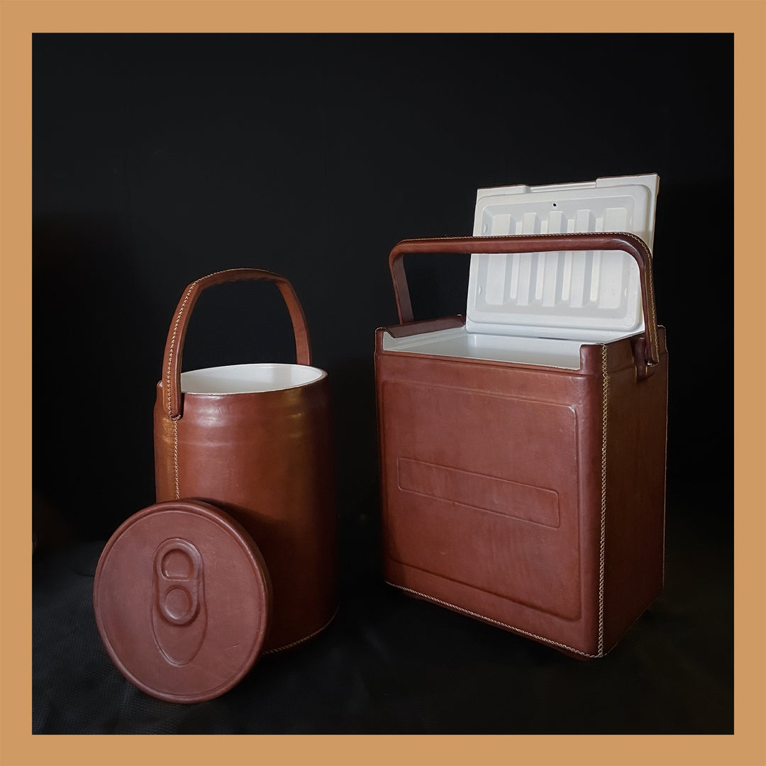 Brown Leather Cooler | Leather Coolers | | Pitcher | Leather Vase | Leather Home Goods | Home Goods | Home and Garden | Interior Design | Leather Tablewares | Leather Barwares | Leather Accessories | Leather Furniture | Bati Leather Goods