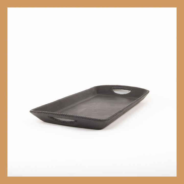 Natural Black Leather Bar Tray | Leather Serving Tray | Bar Trays | Bar Accessories | Decorative Trays | Bar Tray | Leather Furniture | Valet Tray | Mens Valet | Catch All | Catch All Tray | Leather Trays | Leather Cooler | Bati Leather Goods