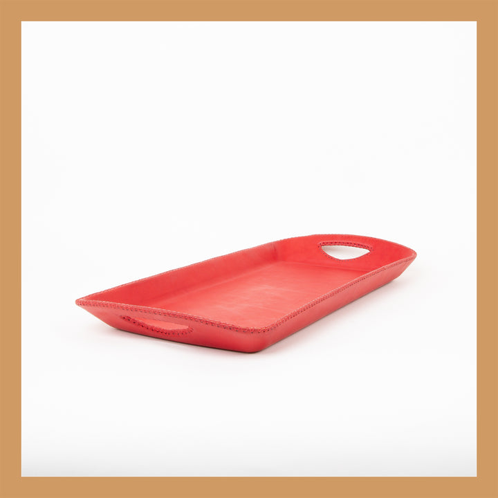 Natural Red Leather Bar Tray | Leather Serving Tray | Bar Trays | Bar Accessories | Decorative Trays | Bar Tray | Leather Furniture | Valet Tray | Mens Valet | Catch All | Catch All Tray | Leather Trays | Leather Cooler | Bati Leather Goods