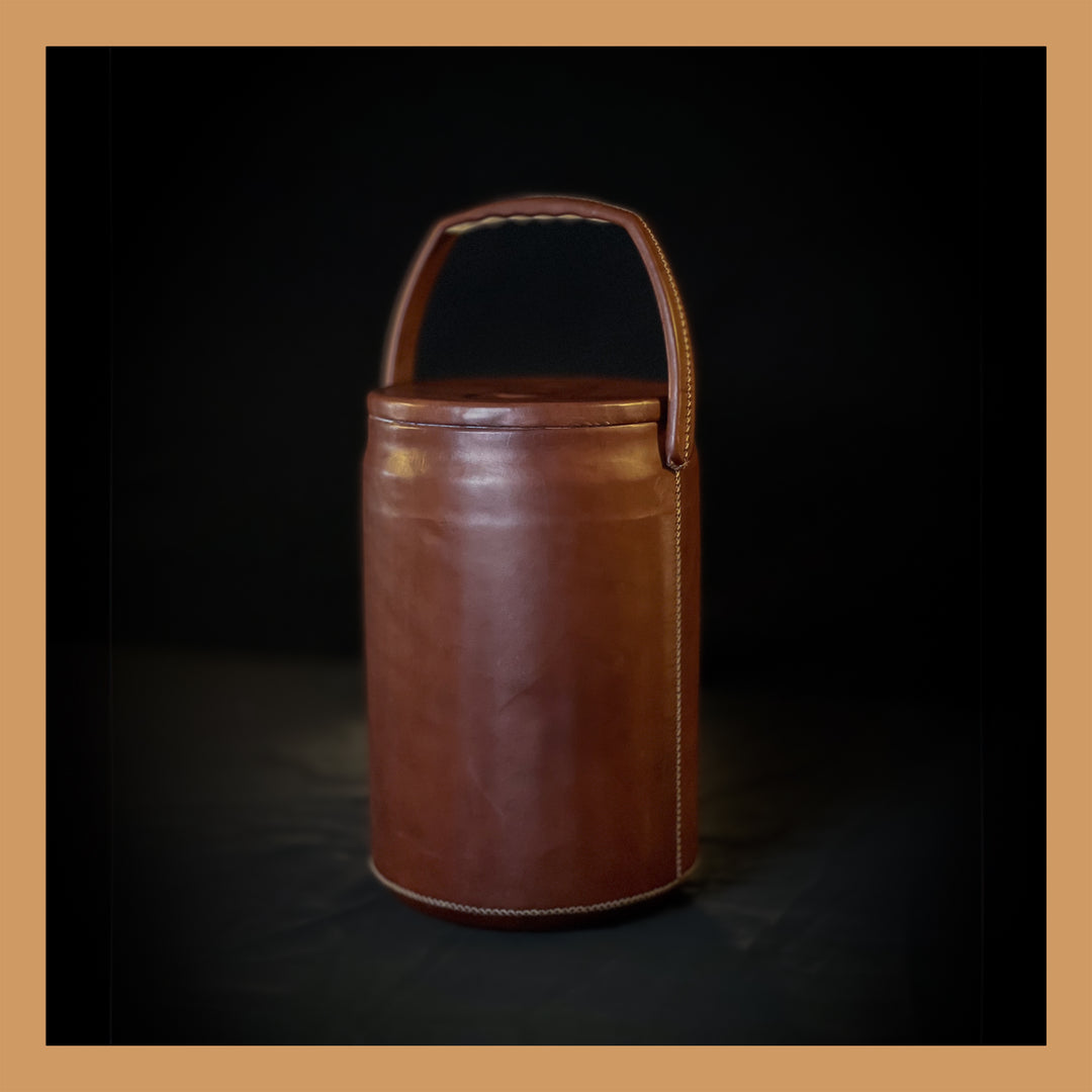 Brown Leather Cooler | Leather Coolers | | Pitcher | Leather Vase | Leather Home Goods | Home Goods | Home and Garden | Interior Design | Leather Tablewares | Leather Barwares | Leather Accessories | Leather Furniture | Bati Leather Goods
