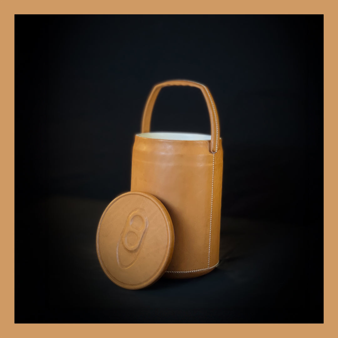 Natural Leather Cooler | Leather Coolers | | Pitcher | Leather Vase | Leather Home Goods | Home Goods | Home and Garden | Interior Design | Leather Tablewares | Leather Barwares | Leather Accessories | Leather Furniture | Bati Leather Goods