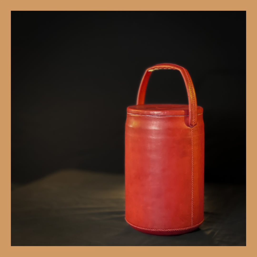 Red Leather Cooler | Leather Coolers | | Pitcher | Leather Vase | Leather Home Goods | Home Goods | Home and Garden | Interior Design | Leather Tablewares | Leather Barwares | Leather Accessories | Leather Furniture | Bati Leather Goods