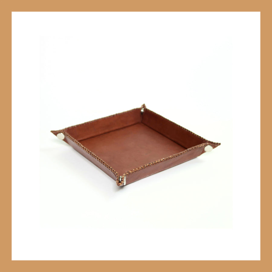 Bati | Leather Catch All Tray | Leather Home Goods | Leather Trays | Leather Housewares | Home Decor | Interior Design | Bati Handmade Leather Goods from Paraguay