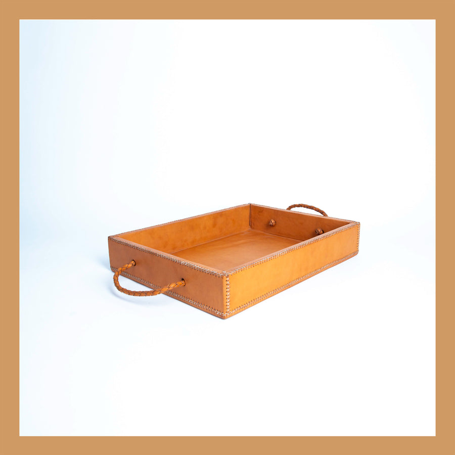 Natural Leather Ottoman Tray | Leather Cedar Tray, Home Decor, Leather Accessories, Leather Box, Leather Serving Tray, Bati | Tan Leather Tray | Leather Valet Tray, Home Decor, Leather Accessories, Leather Box, Leather Serving Tray | Bati Leather Goods