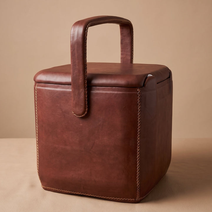 Natural Brown Leather Cooler | Leather Coolers | Cocktail Shaker | Mens Gifts | Leather Flask | Leather wrapped | leather goods | Waterproof Leather Cooler | Handmade Goods | Gifts for Guys | Coolest Cooler | Luxurious Leather Cooler | Bati Leather Goods
