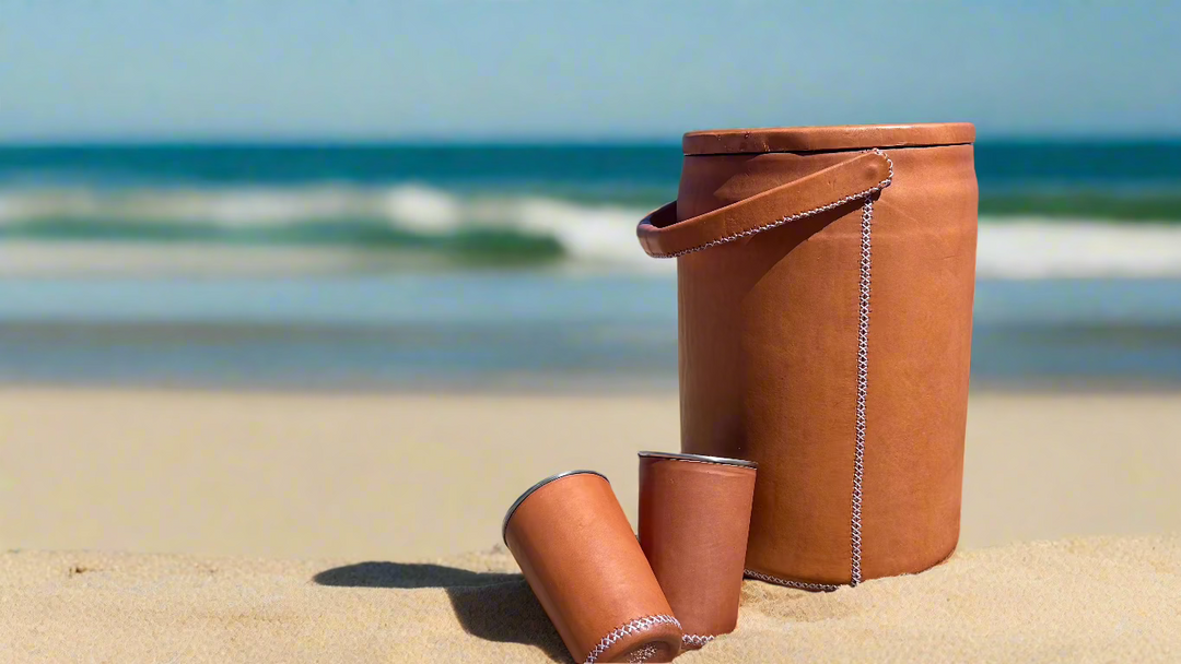 Natural Leather Cooler | Leather Coolers | | Pitcher | Leather Vase | Leather Home Goods | Home Goods | Home and Garden | Interior Design | Leather Tablewares | Leather Barwares | Leather Accessories | Leather Furniture | Bati Leather Goods