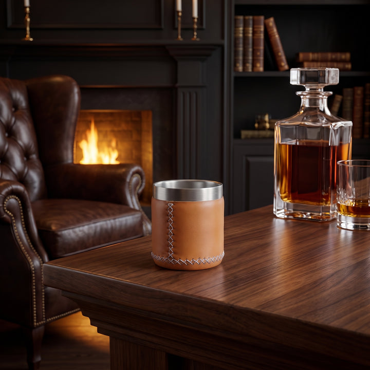 Natural Leather Whiskey Cup | Leather Tumbler | Whiskey Tumbler | Leather Cups | Best Bar Glasses | Bar Tools Accessories | Best Bar Cart | Leather Bar Tray | Best Cocktail Shaker Set | Leather Bar Tray | Best Mens gifts | Best Gifts for Men
