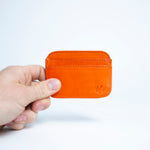 Bati | Orange Leather Credit Card Wallet | Card Wallet | Credit Card Case | Leather Wallets | Mens Leather Wallet | Wallets for Women | Ladies Wallet | Small Wallet | Bifold Wallet | Wallet Purse | Bati Handmade Leather Wallets