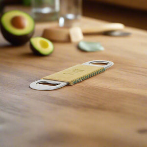 Green Leather Bottle Opener | Bati Leather Goods | Leather Bottle Opener | Bar Accessories | Kitchen Accessories | Bottle Opener