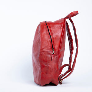 Bati | Red Leather Backpack | Quality Handmade Leather Goods from Paraguay | leather backpacks, leather bags, bati