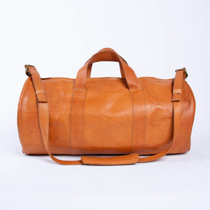 Bati | Tan Leather Duffel Bag | Handmade Leather Goods from Paraguay | Leather weekender, leather duffel bag, leather duffels, leather accessories, bati
