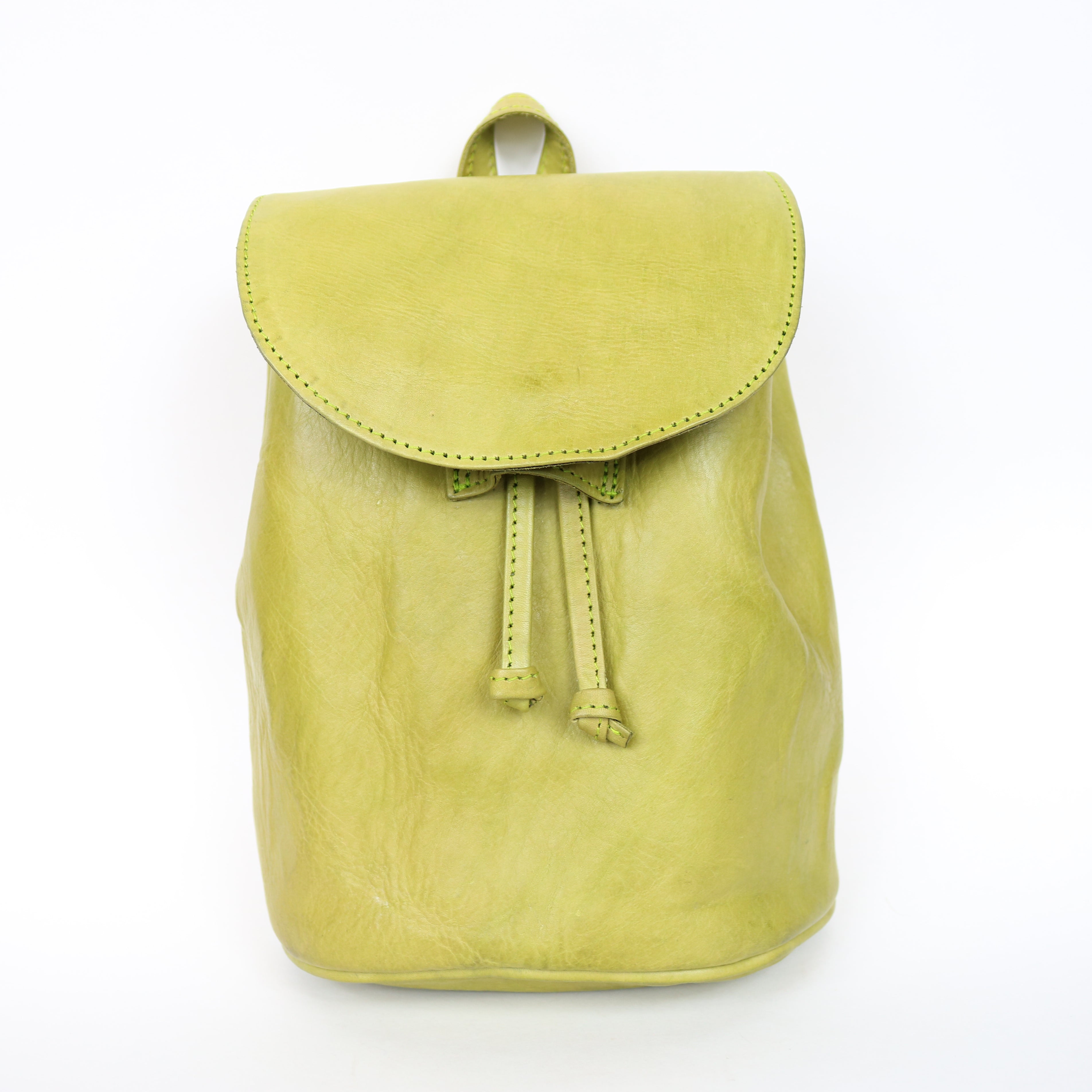 Bati | Women's Green Leather Backpack | Handmade Leather Goods from Paraguay | Leather Backpacks, Leather Bags, Leather Accessories