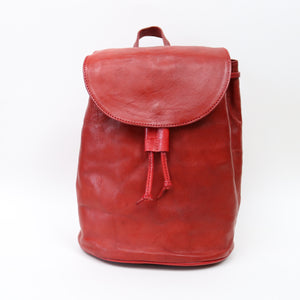 Bati | Women's Red Leather Backpack | Handmade Leather Goods from Paraguay | Leather Backpacks, Leather Bags, Leather Accessories