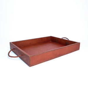 Brown Rectangle Leather Ottoman Tray | Leather Cedar Tray, Home Decor, Leather Accessories, Leather Box, Leather Serving Tray, Bati | Tan Leather Tray | Leather Valet Tray, Home Decor, Leather Accessories, Leather Box, Leather Serving Tray | Bati Leather Goods