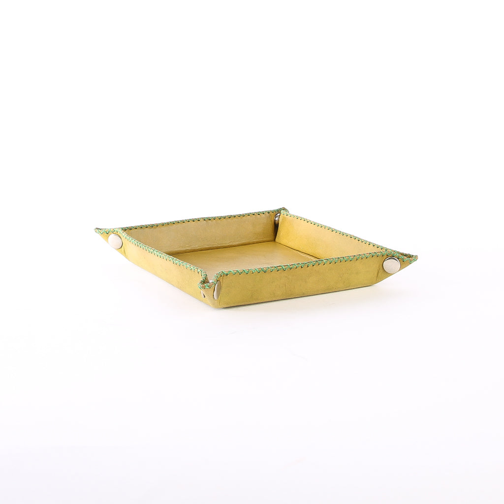 Bati | Green Leather Catch All Tray | Leather Home Goods | Leather Trays | Leather Housewares | Home Decor | Interior Design | Bati Handmade Leather Goods from Paraguay