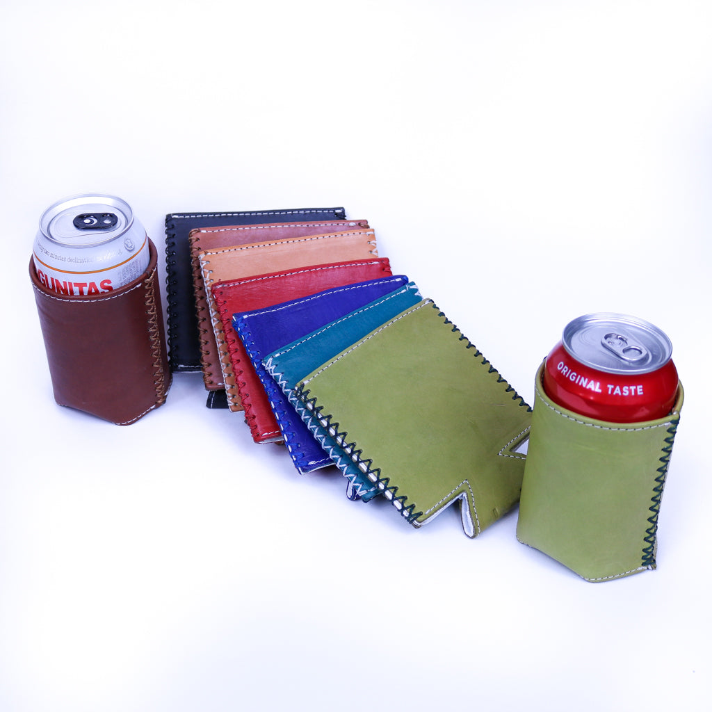 Bati | Leather Can Koozie | Handmade Leather Goods from Paraguay | Leather Accessories, Leather Koozie 