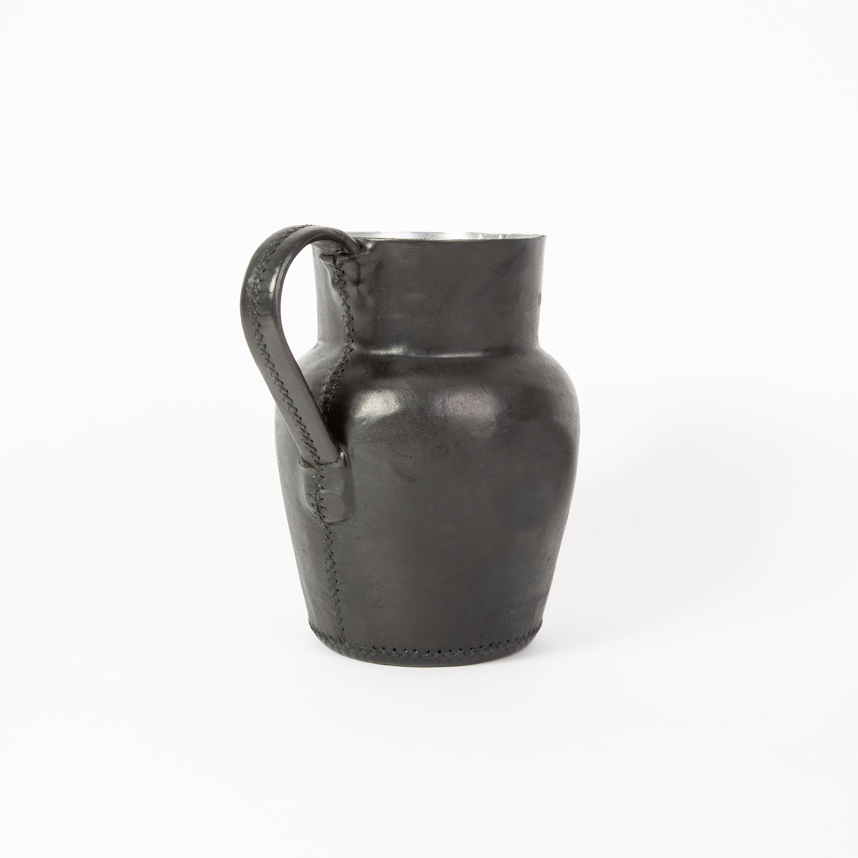 Black Leather Carafe | Leather Pitcher | Leather Vase | Leather Home Goods | Home Goods | Home and Garden | Interior Design | Leather Tablewares | Leather Barwares | Leather Accessories | Bati Leather Goods