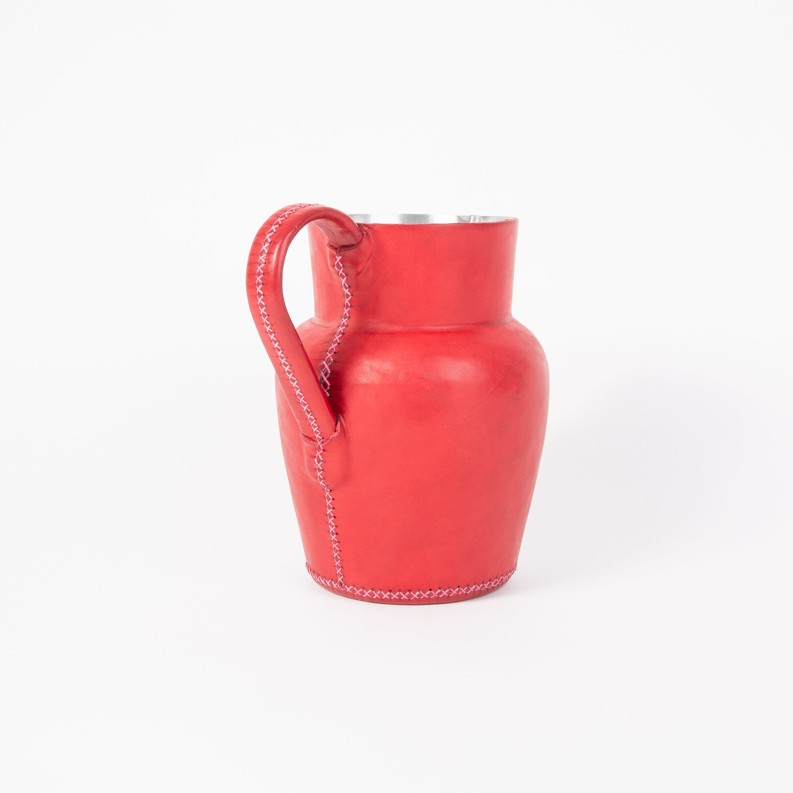 Fuchsia Leather Carafe | Leather Pitcher | Leather Vase | Leather Home Goods | Home Goods | Home and Garden | Interior Design | Leather Tablewares | Leather Barwares | Leather Accessories | Bati Leather Goods