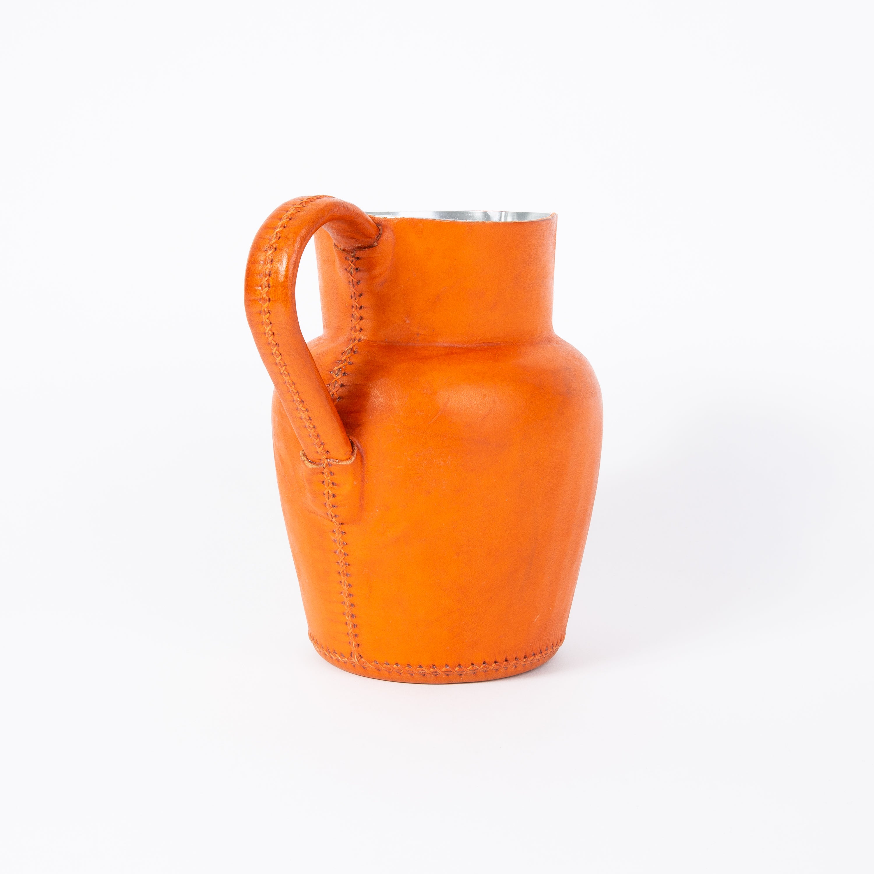Orange Leather Carafe | Leather Pitcher | Leather Vase | Leather Home Goods | Home Goods | Home and Garden | Interior Design | Leather Tablewares | Leather Barwares | Leather Accessories | Bati Leather Goods