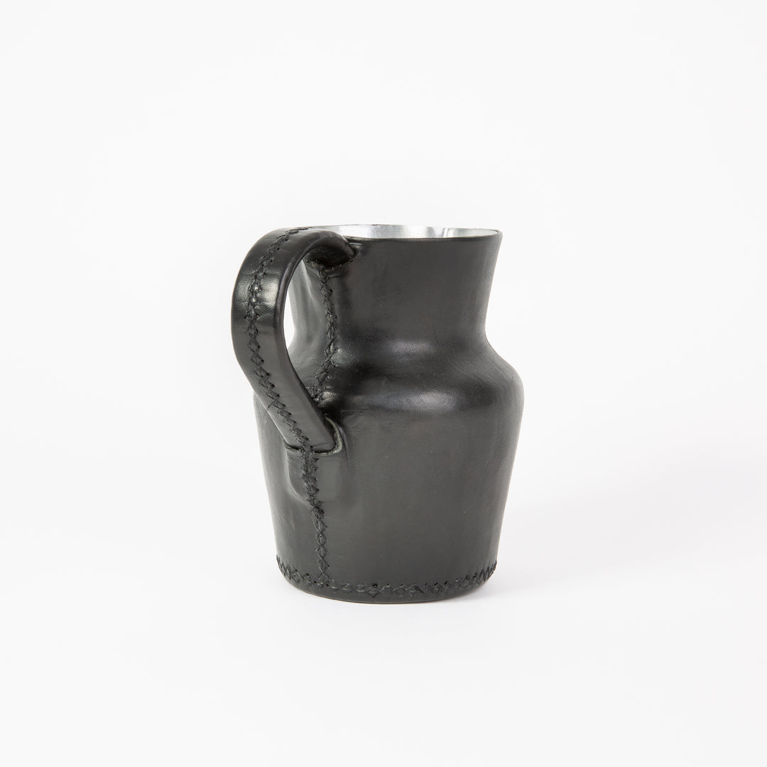 Black Leather Carafe | Leather Pitcher | Leather Vase | Leather Home Goods | Home Goods | Home and Garden | Interior Design | Leather Tablewares | Leather Barwares | Leather Accessories | Bati Leather Goods