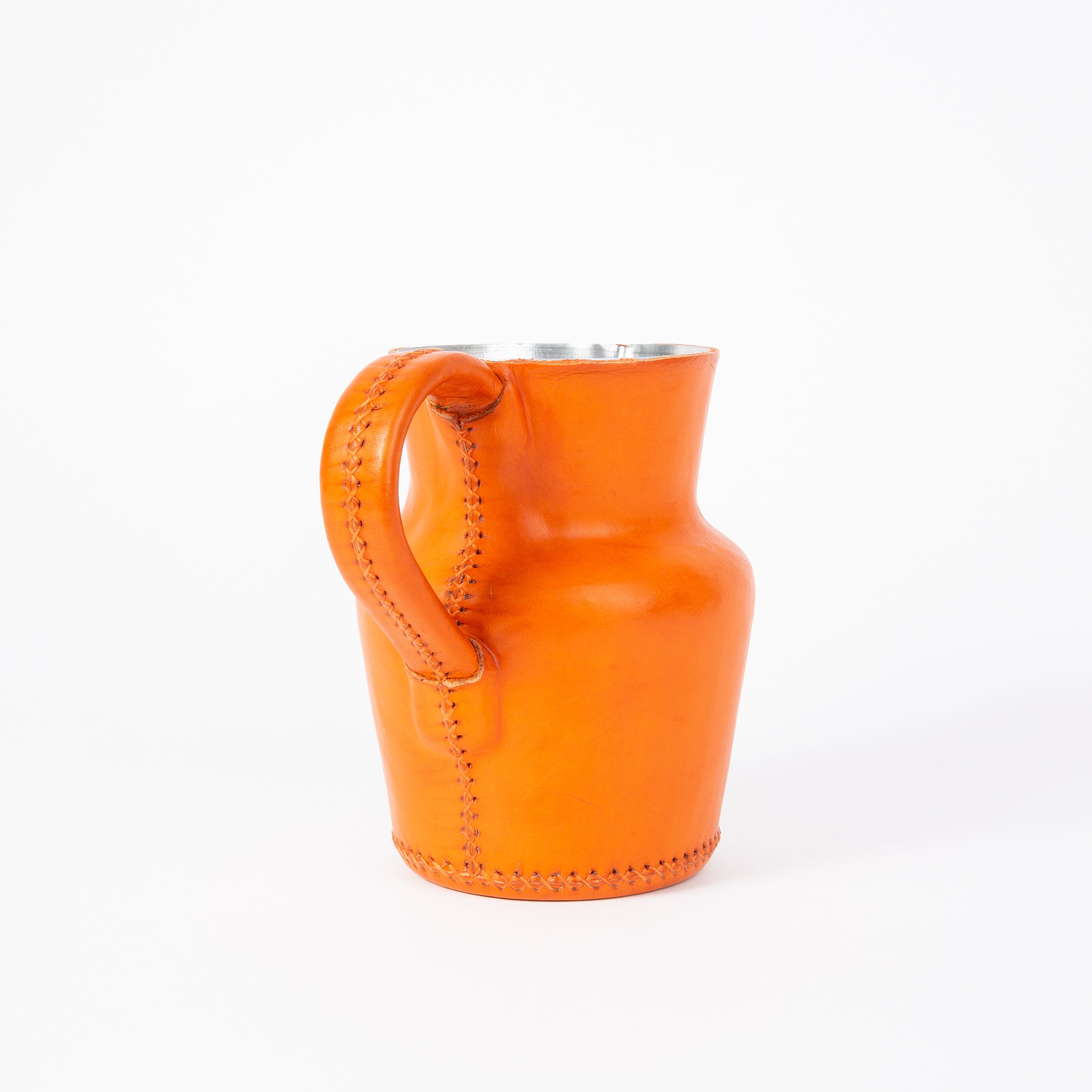 Orange Leather Carafe | Leather Pitcher | Leather Vase | Leather Home Goods | Home Goods | Home and Garden | Interior Design | Leather Tablewares | Leather Barwares | Leather Accessories | Bati Leather Goods