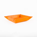 Bati | Orange Leather Catch All Tray | Leather Home Goods | Leather Trays | Leather Housewares | Home Decor | Interior Design | Bati Handmade Leather Goods from Paraguay