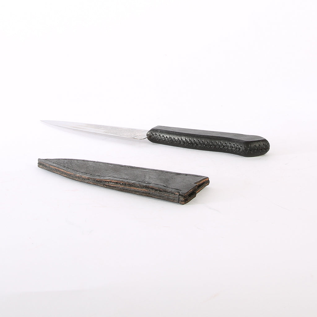 Black Leather Knife & Sheath | Bati Goods | Leather Accessories | Cooking | Knives | Outdoor Gear | BBQ | Utensils