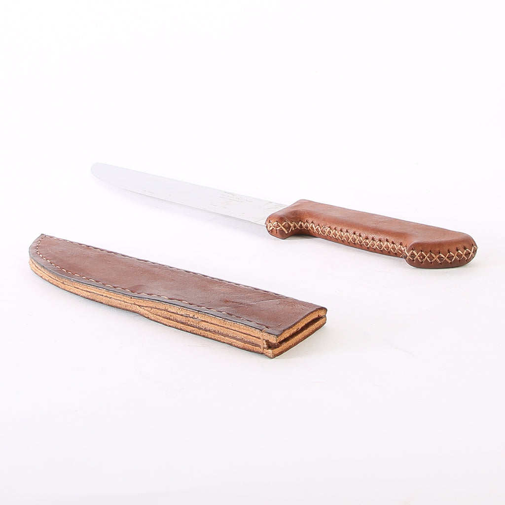 Brown Leather Knife & Sheath | Bati Goods | Leather Accessories | Cooking | Knives | Outdoor Gear | BBQ | Utensils