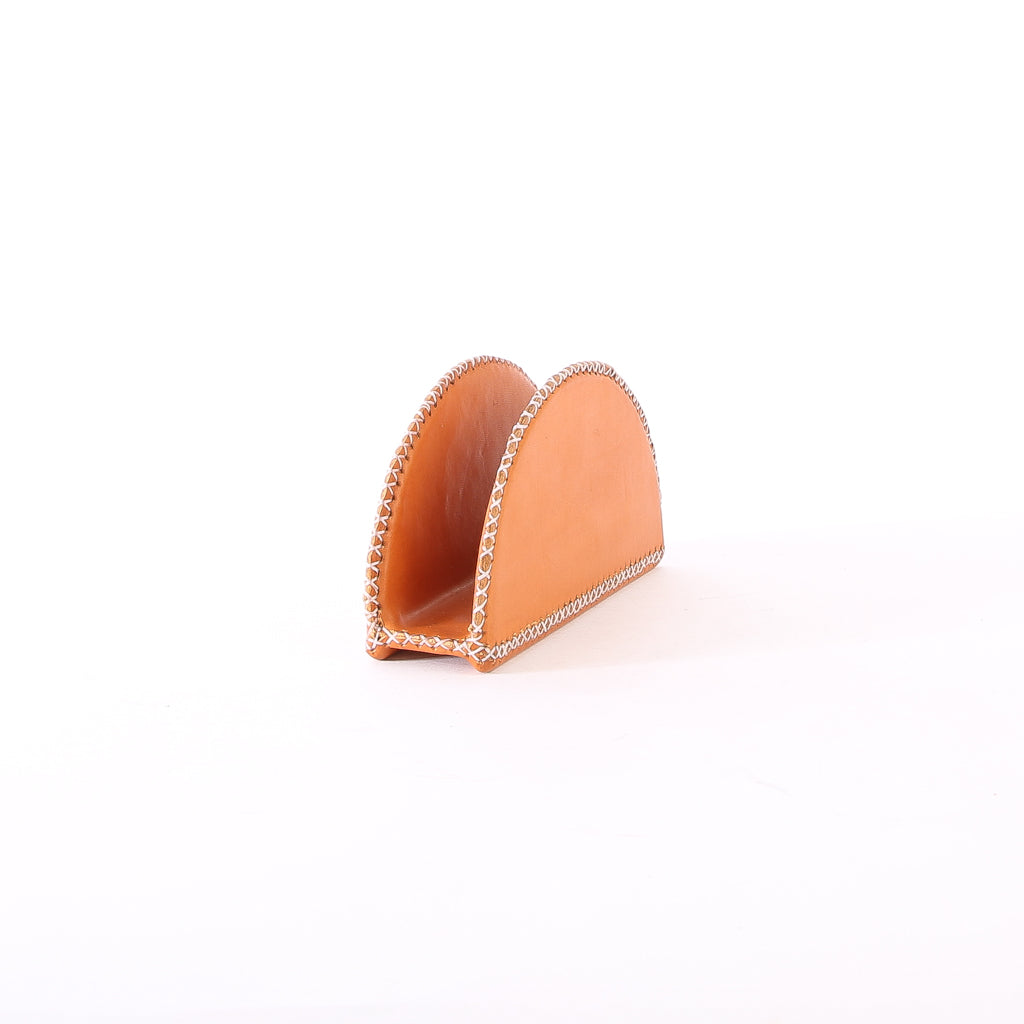 Tan Leather Napkin Holder | Bati Goods | Kitchen Accessories | Dinnerware | Table Accessories | Leather Goods | Leather Accessories