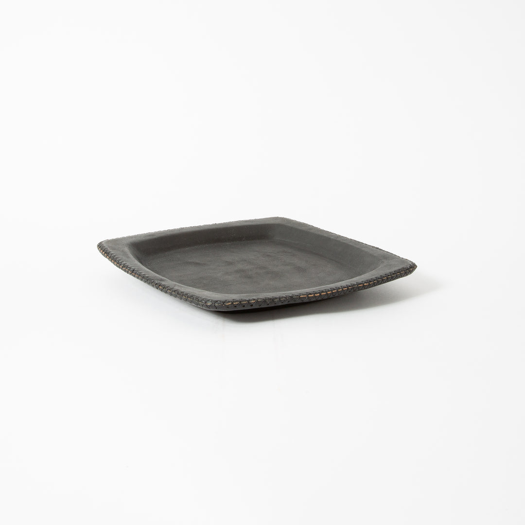 Black Square Leather Tray | Catch All Tray | Leather Serving Tray | Serving Tray | Ottoman Tray | Catch all | Valet Tray | Home Decor | Home and Garden | Tablewares | Leather Accessories