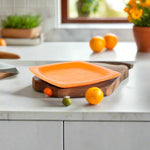 Orange Square Leather Tray | Catch All Tray | Leather Serving Tray | Serving Tray | Ottoman Tray | Catch all | Valet Tray | Home Decor | Home and Garden | Tablewares | Leather Accessories
