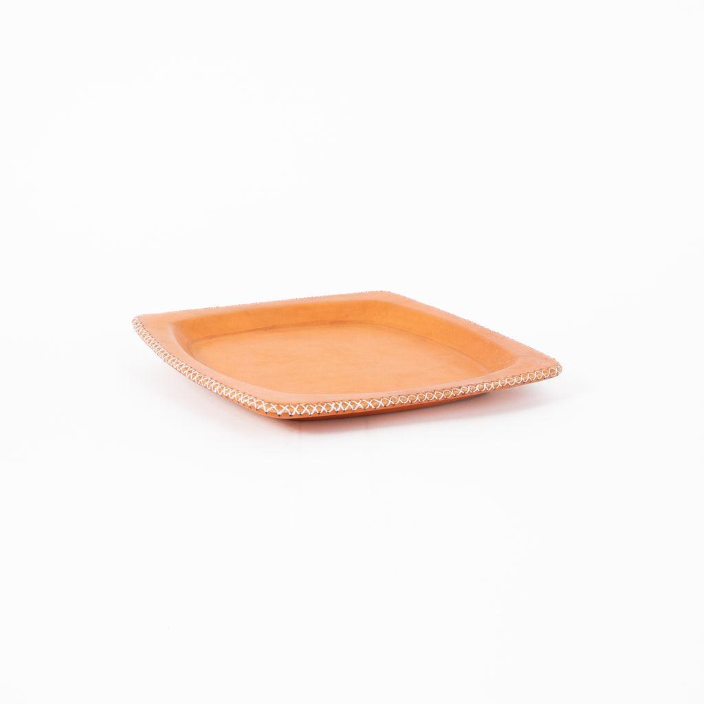 Tan Square Leather Tray | Catch All Tray | Leather Serving Tray | Serving Tray | Ottoman Tray | Catch all | Valet Tray | Home Decor | Home and Garden | Tablewares | Leather Accessories