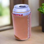 Bati | Tan Brown Leather Can Koozie | Handmade Leather Goods from Paraguay | Leather Accessories, Leather Koozie 